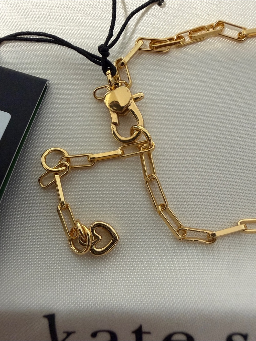 kate spade Gold Paperclip Chain Bracelet with Round K Logo Charm - Picture 6 of 6